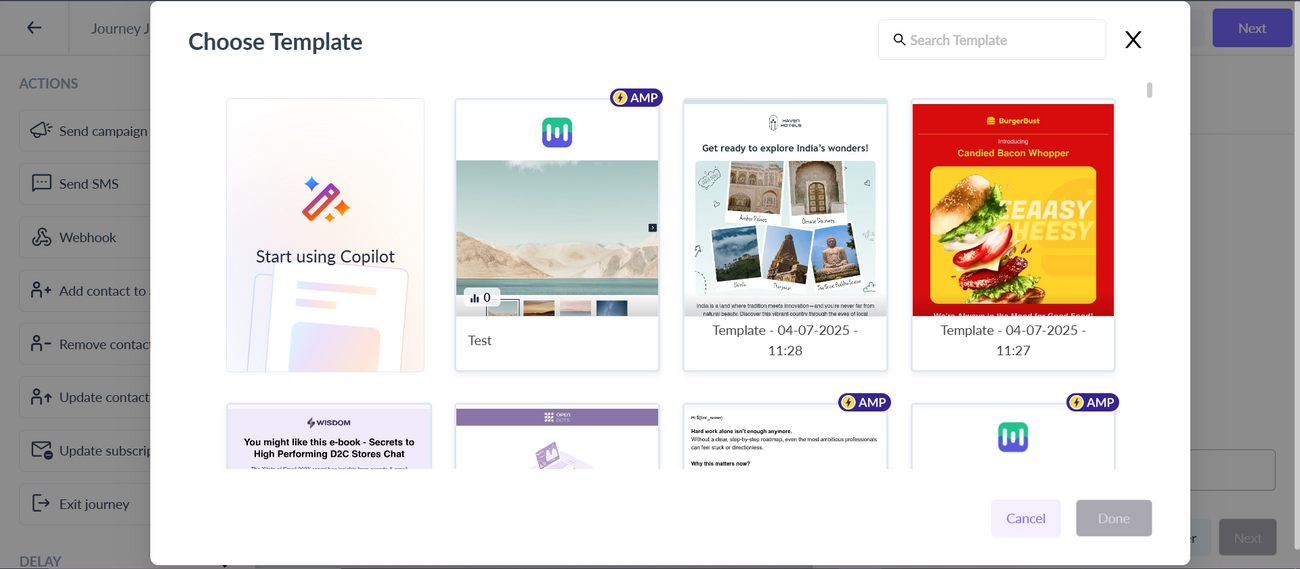 Trigger Journeys in Mailmodo through Influencerbit