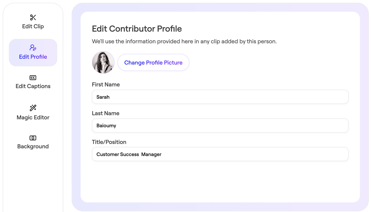 How to Edit Contributor Names, Titles, and Profile Information