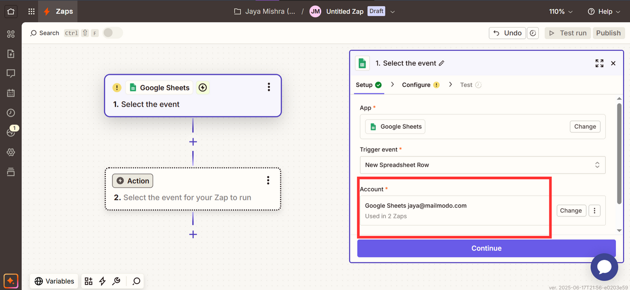 Trigger Journeys in Mailmodo through Zapier