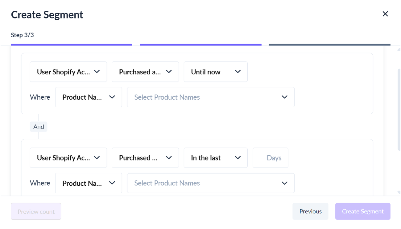 How to Create a Cross-Sell Segment of Shopify Customers