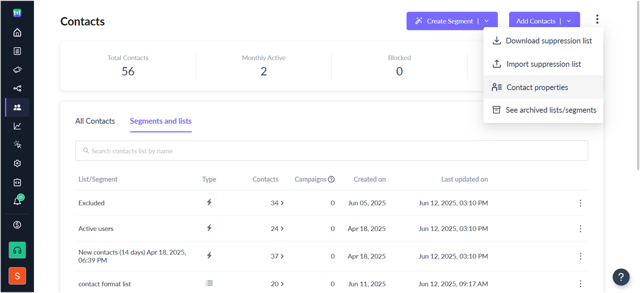 User Properties in Mailmodo
