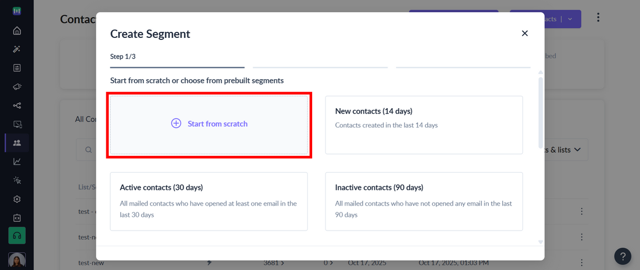 How to segment contacts based on 'User Properties'