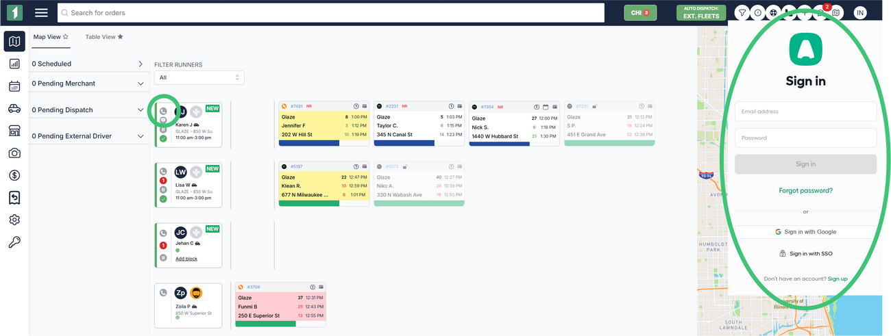 Using FIRST Dashboard for calling Merchant, Driver, and end-Diner