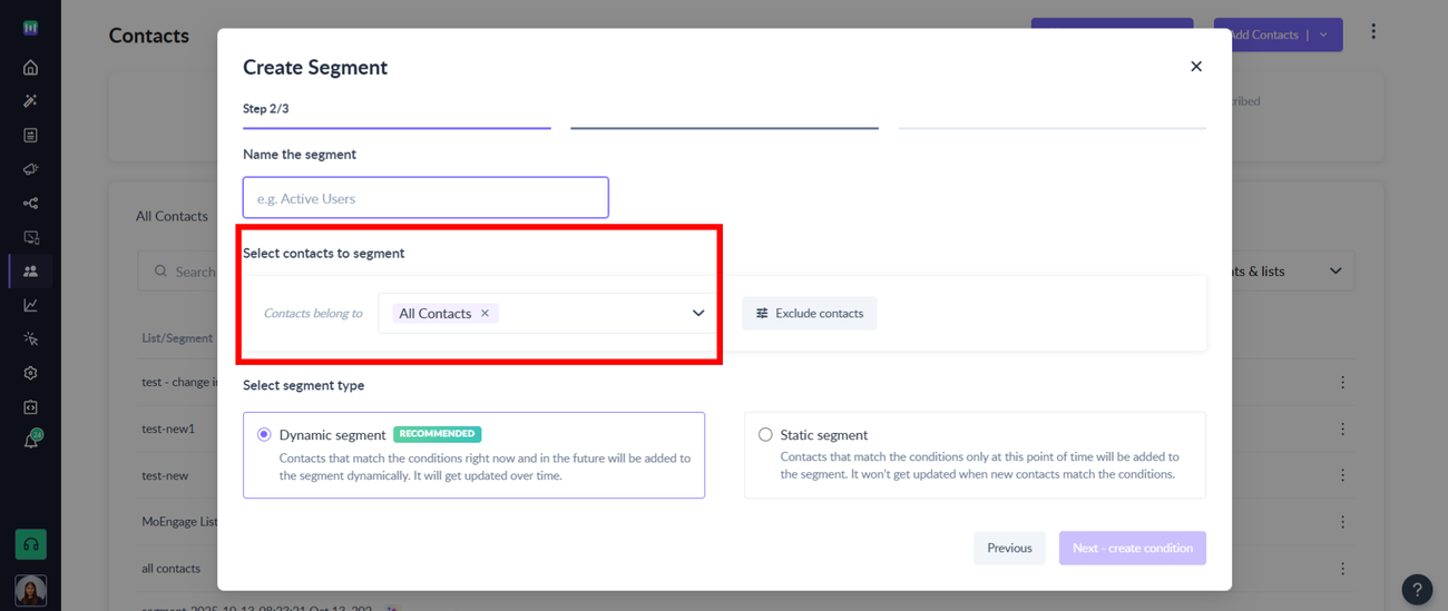 How to segment contacts based on 'Campaign Activity'