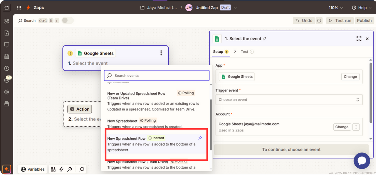 Importing contacts to Mailmodo via Zapier