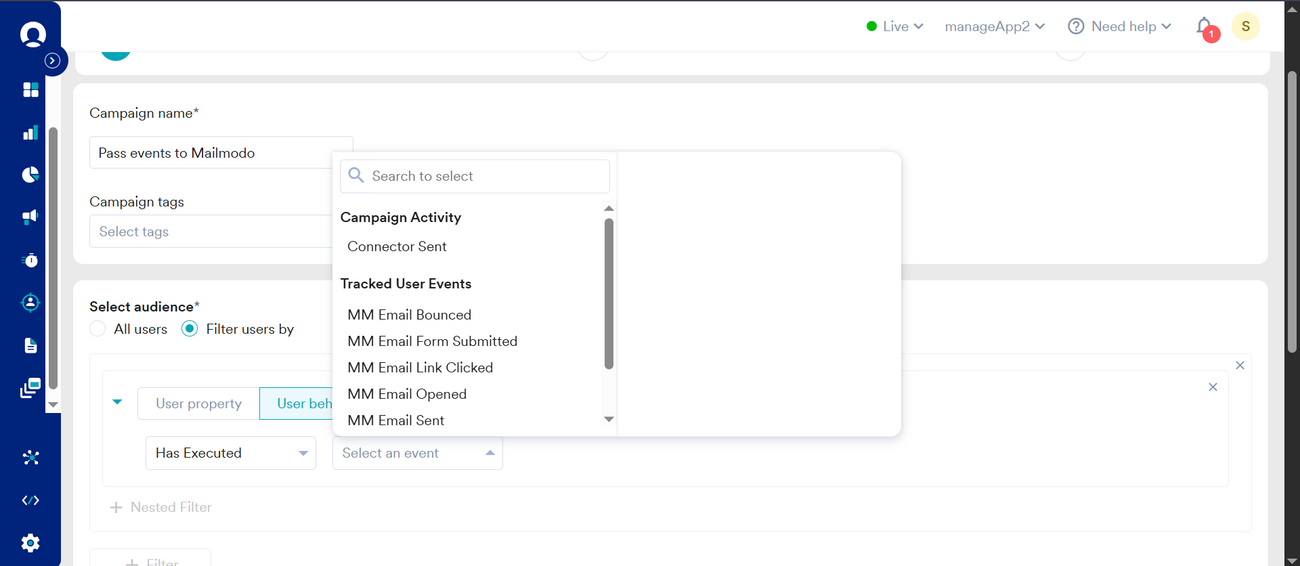 How to pass data from MoEngage to Mailmodo as custom events