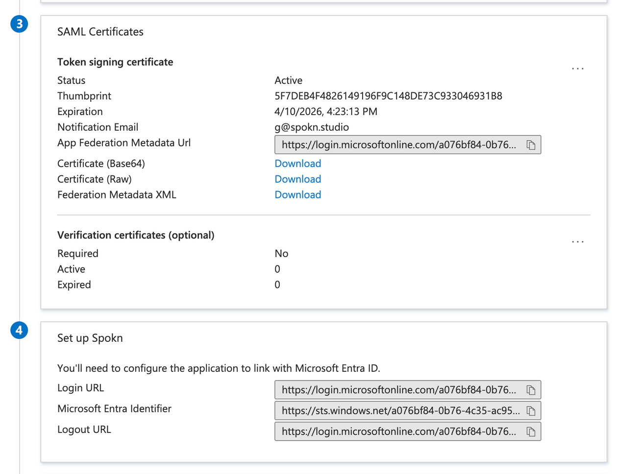 MS Azure SSO