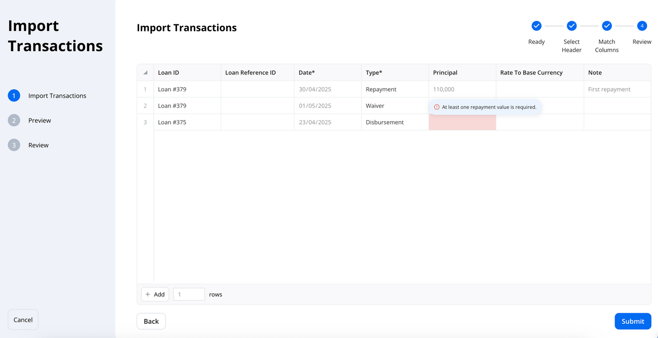 Importing Transactions