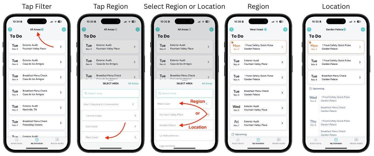 📍Schedule Filter on Mobile