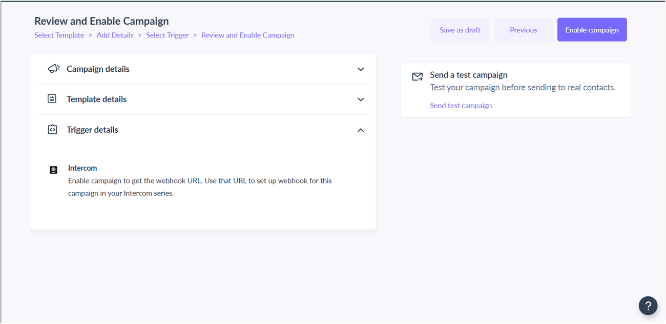 Trigger campaigns through Intercom in Mailmodo