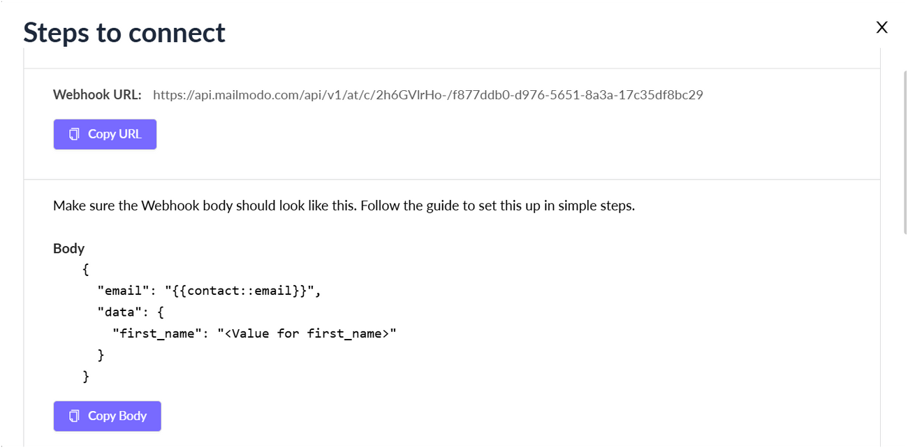 Trigger campaigns through Freshmarketer in Mailmodo