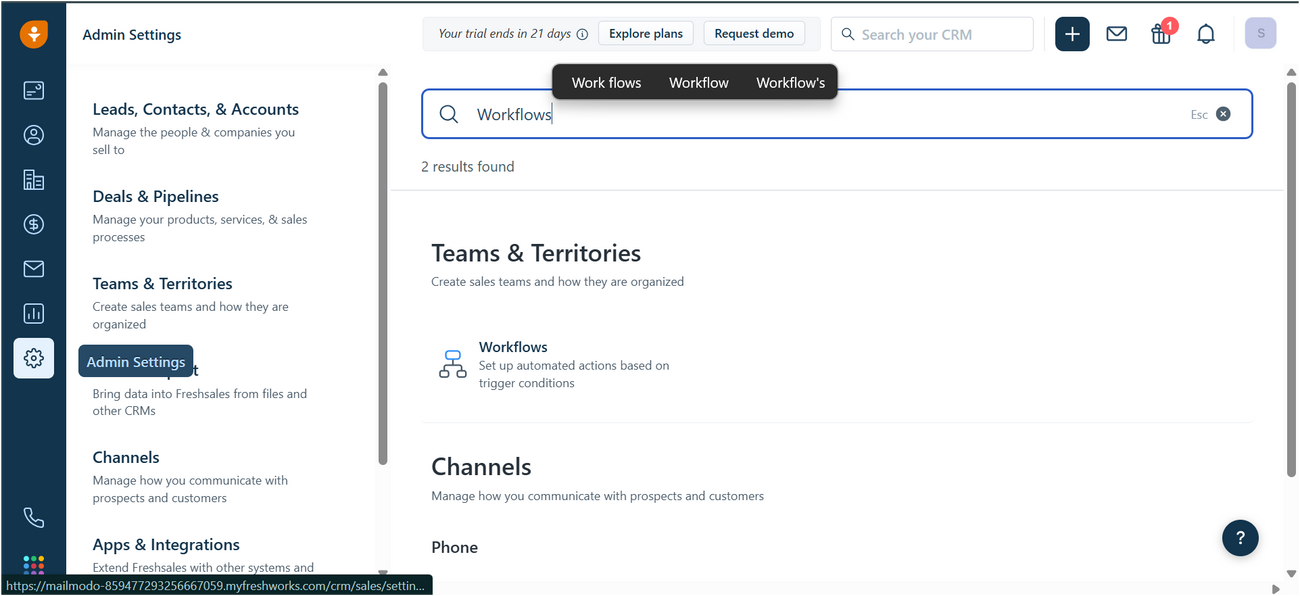 Trigger campaigns through Freshsales in Mailmodo