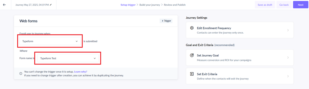 Trigger a Journey When Web Forms Are Submitted