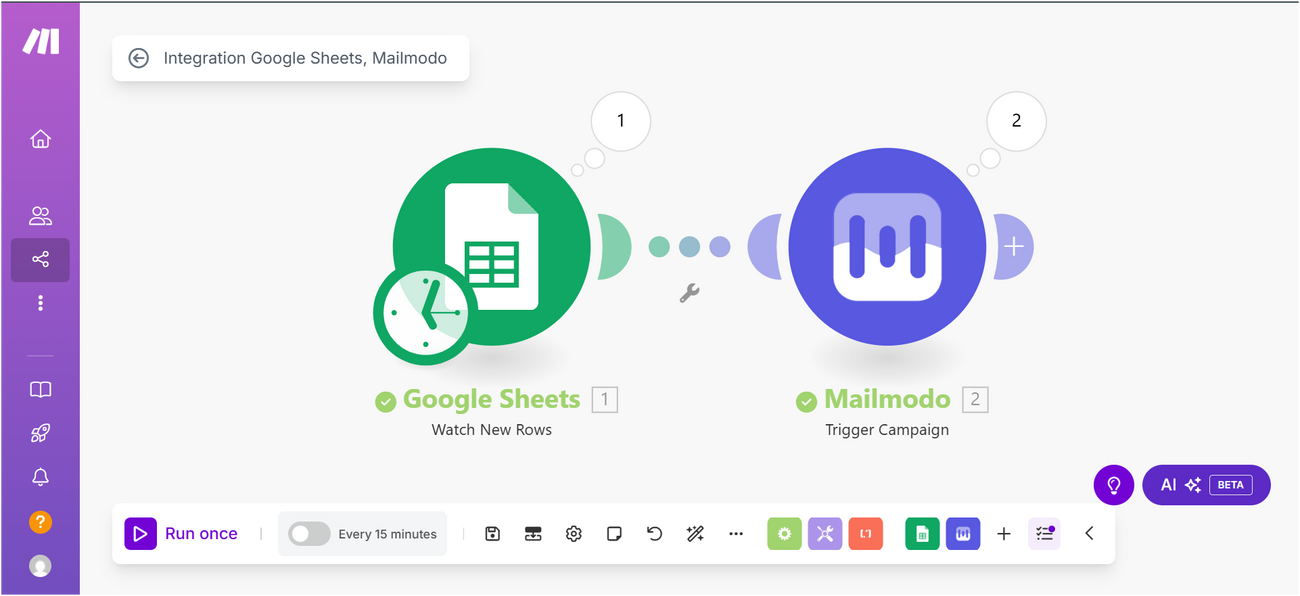 How to trigger campaigns in Mailmodo via Make?