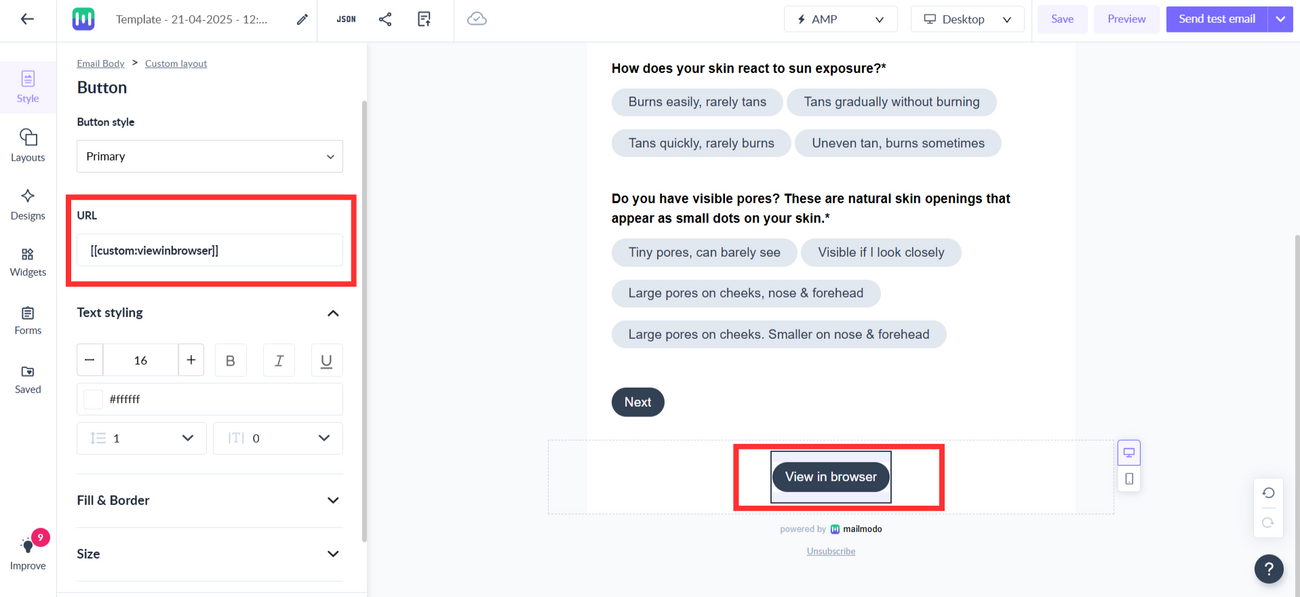 How to add "View in browser" link in your email template?