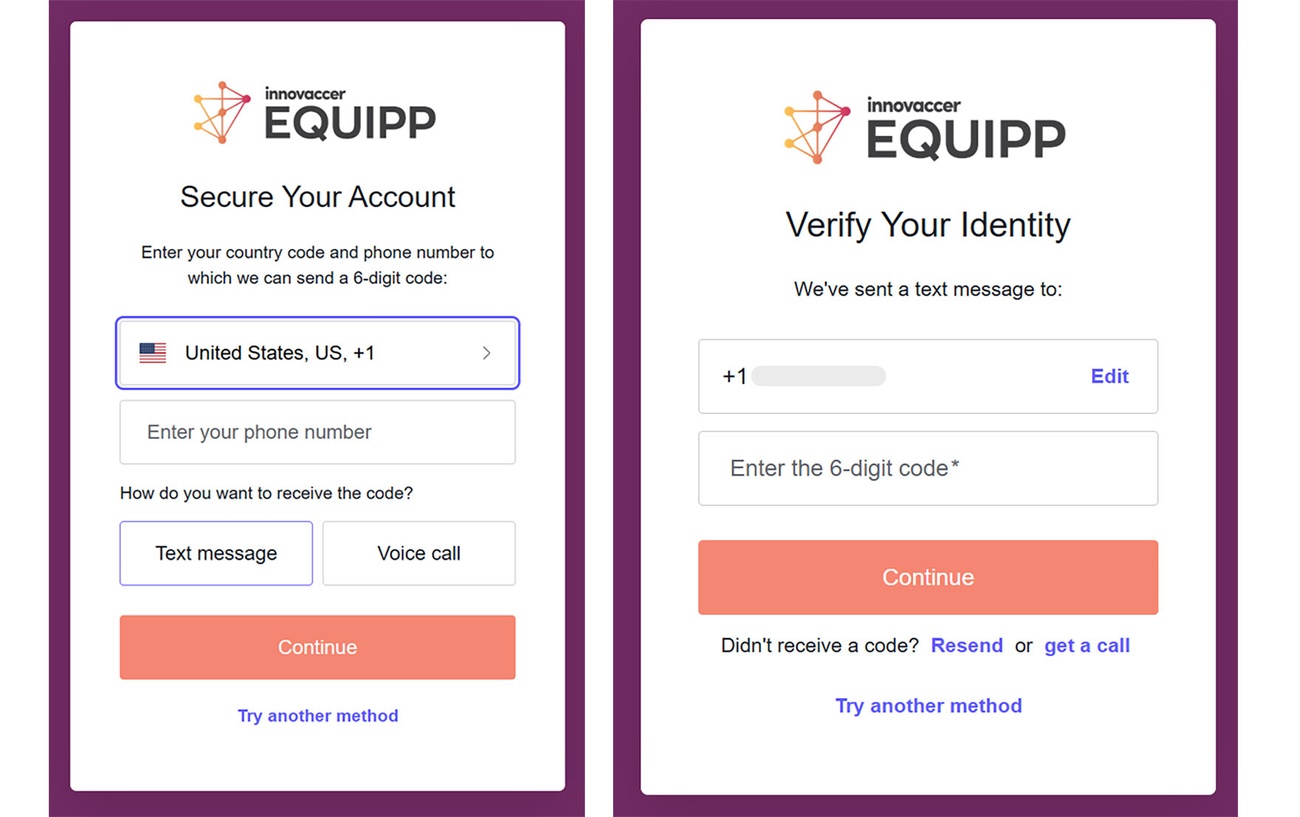 EQUIPP® User Log-In (MFA)