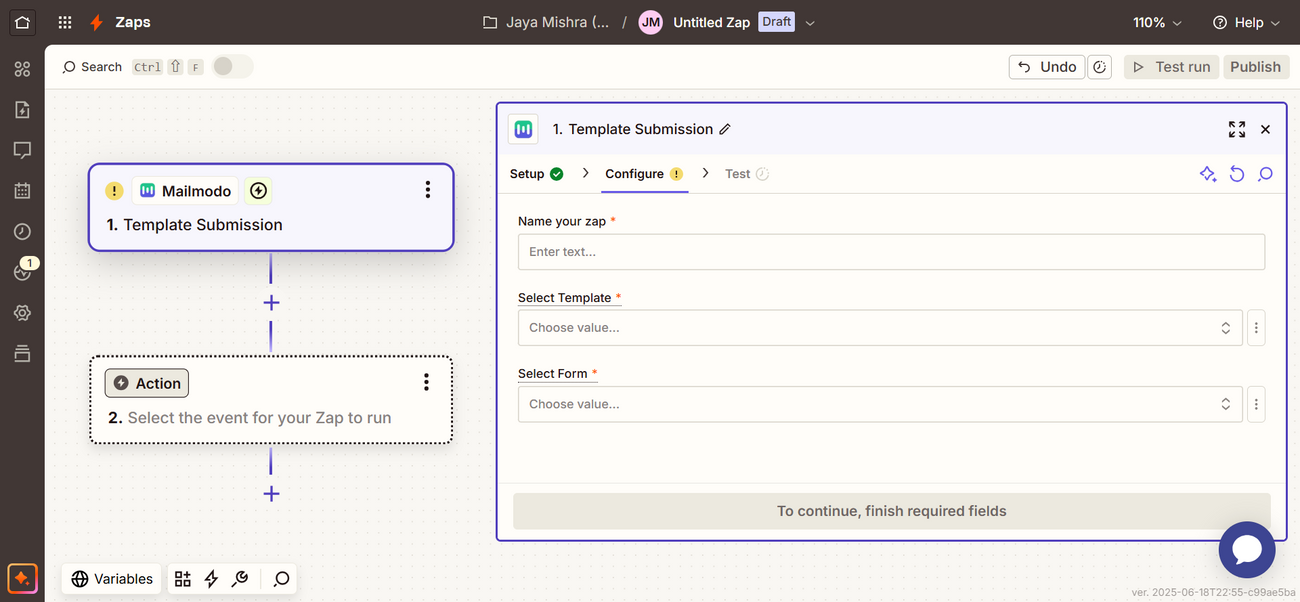Exporting Template Submissions to your software stack via Zapier