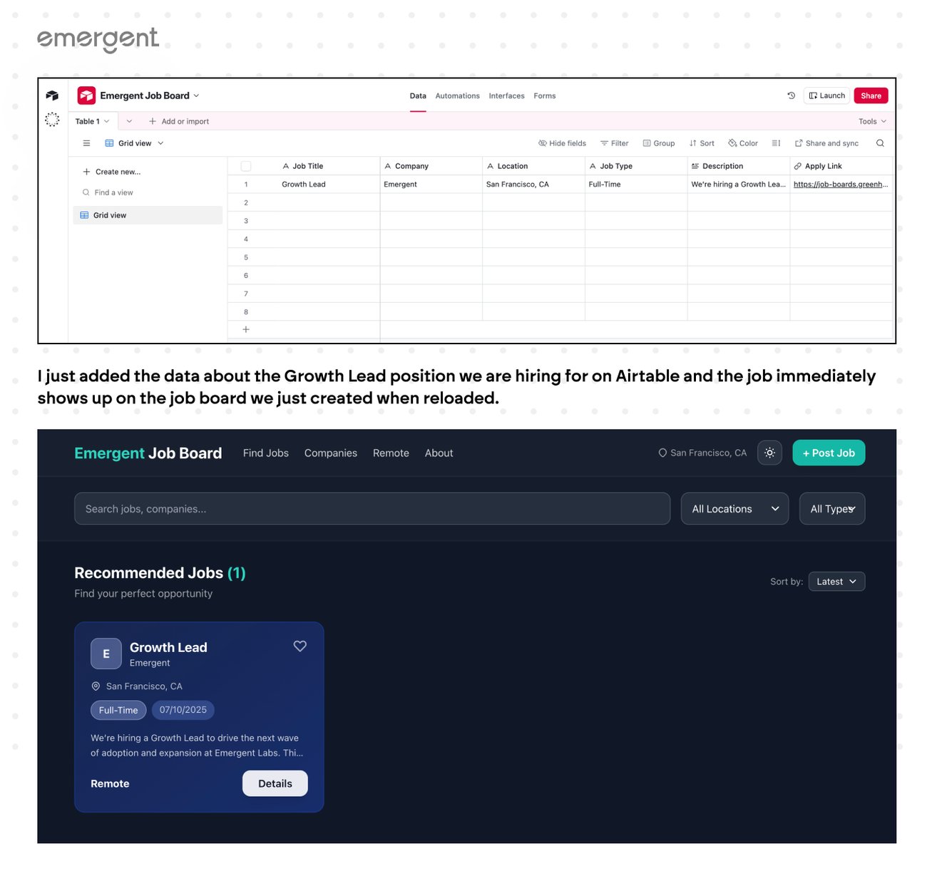 Build a Job Board with Airtable as a Backend Database