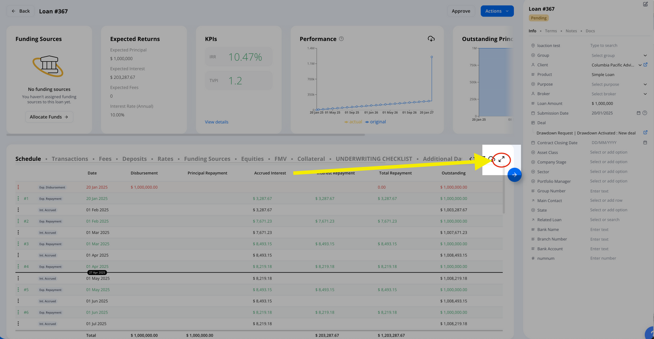 Understanding Hypercore's Loan Schedule
