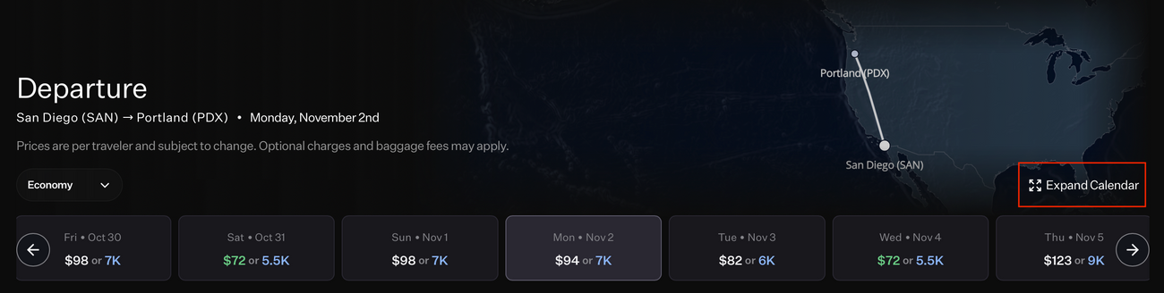 How do I access the flight calendar?
