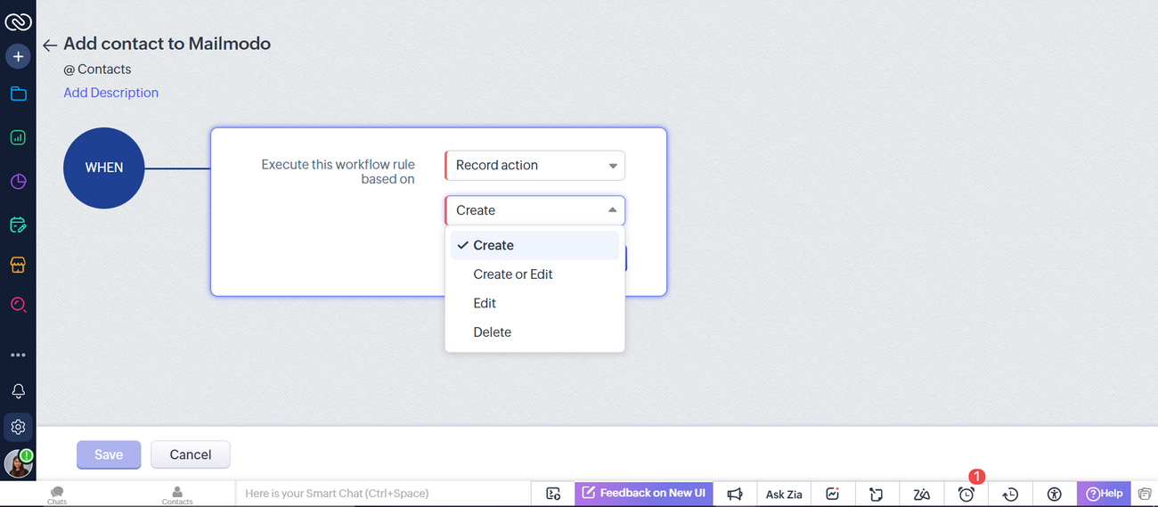 How to send data from Zoho CRM to Mailmodo as contacts