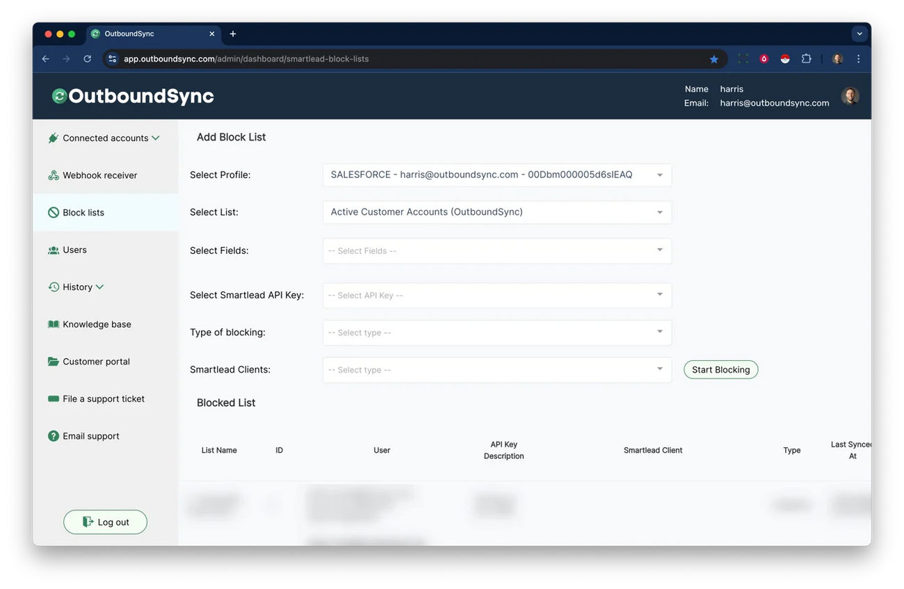 Updating block lists from reports