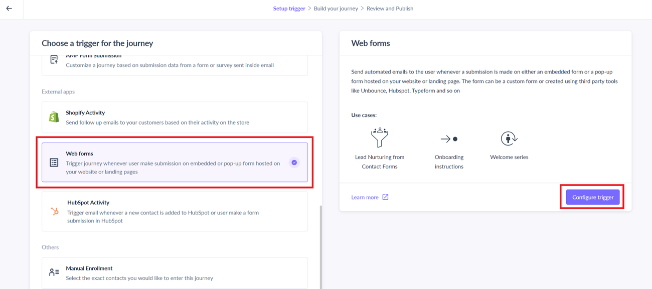 Trigger a Journey When Web Forms Are Submitted