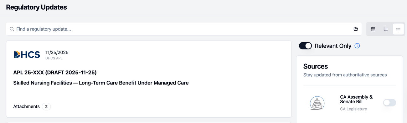 Regulatory Change Management Module