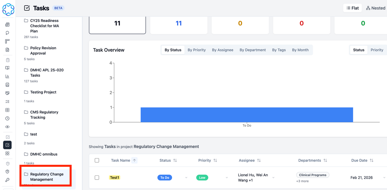Regulatory Change Management Module