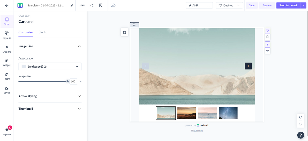 How to add a carousel to your email template?