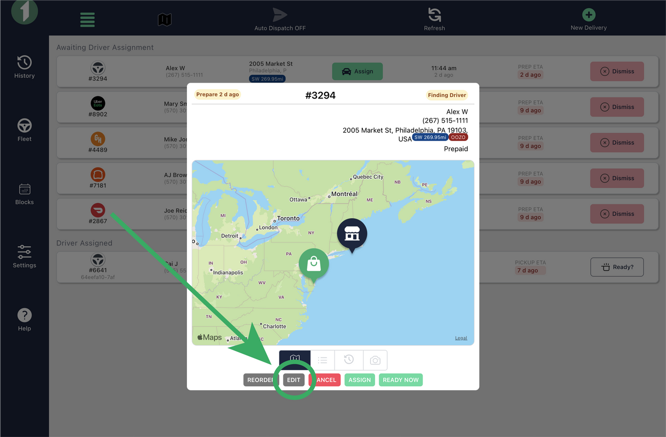 Reschedule Delivery in Merchant App