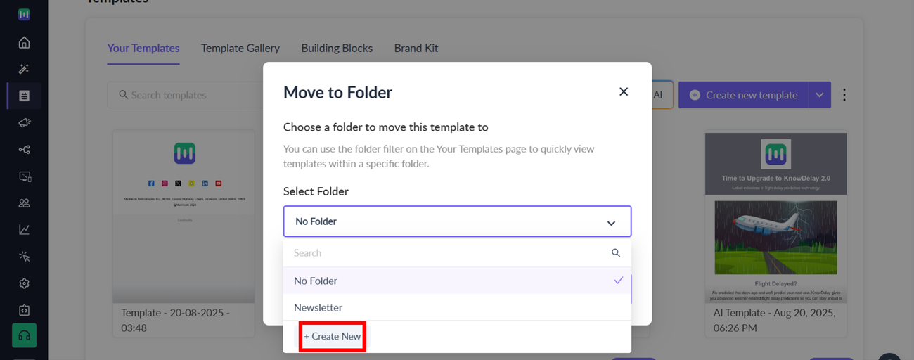 How to add your Templates to a Folder