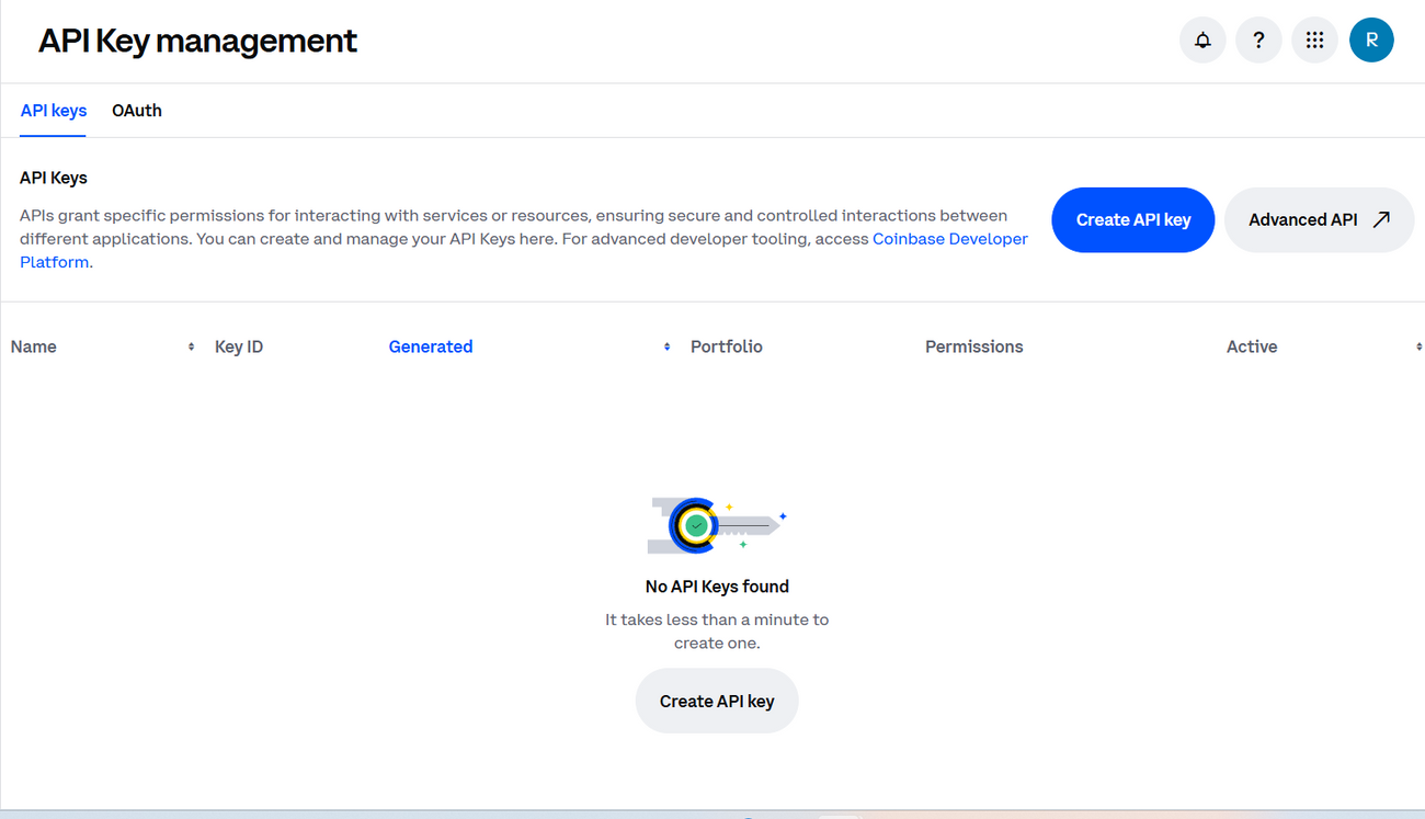 Coinbase (Advanced Trade) API Setup