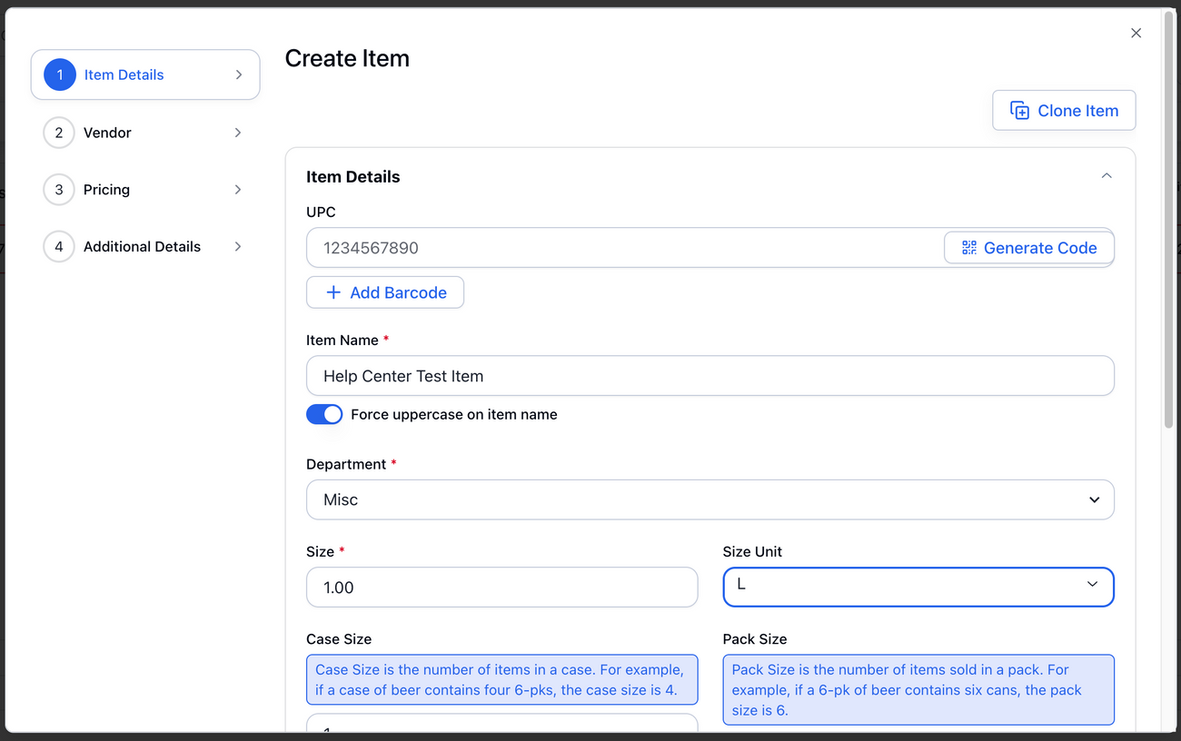 Creating a New Item While Receiving an Invoice