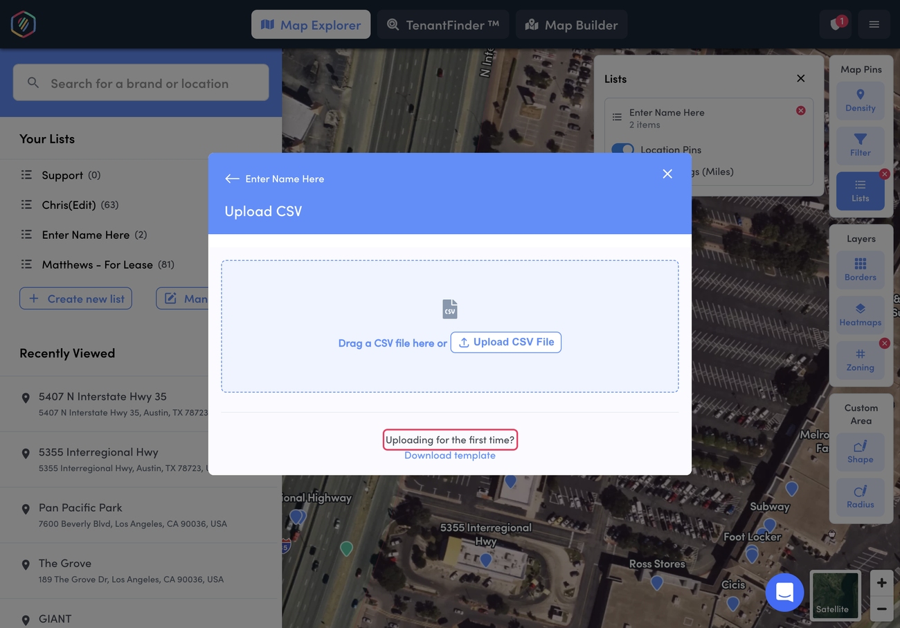 Upload Custom Lists (CSV Files)