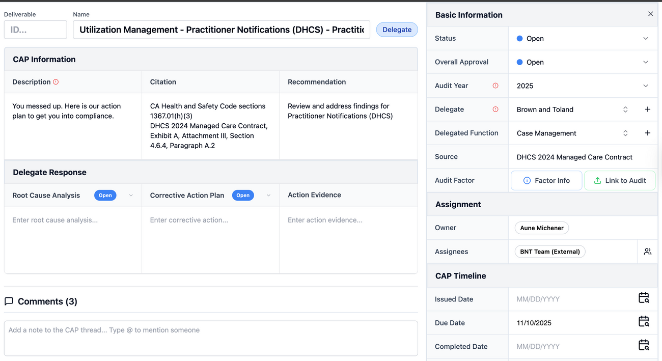 CAP Tracker l For Auditors