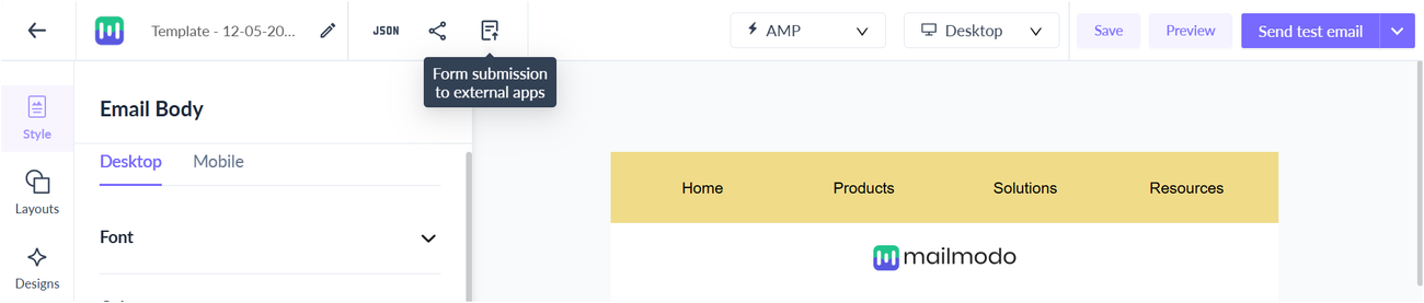 Exporting Mailmodo template submissions to your software stack using Webhook