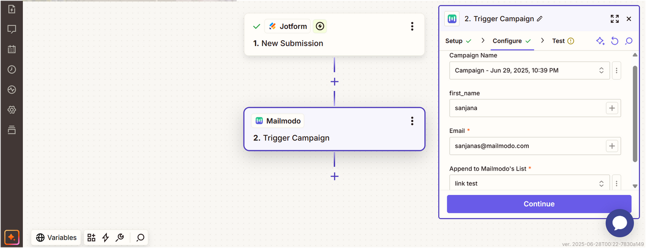 Trigger Campaigns through Jotform on Mailmodo