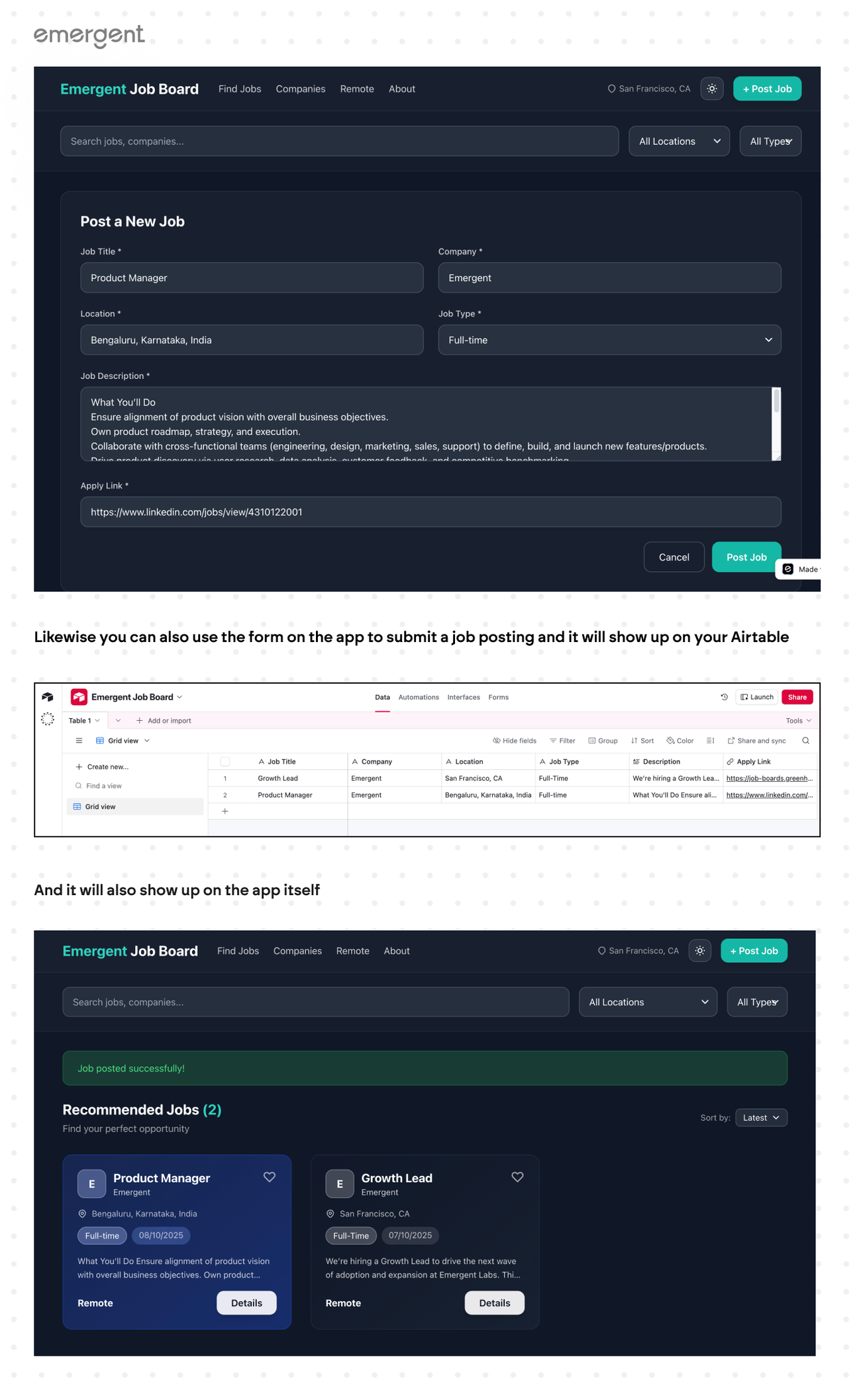 Build a Job Board with Airtable as a Backend Database