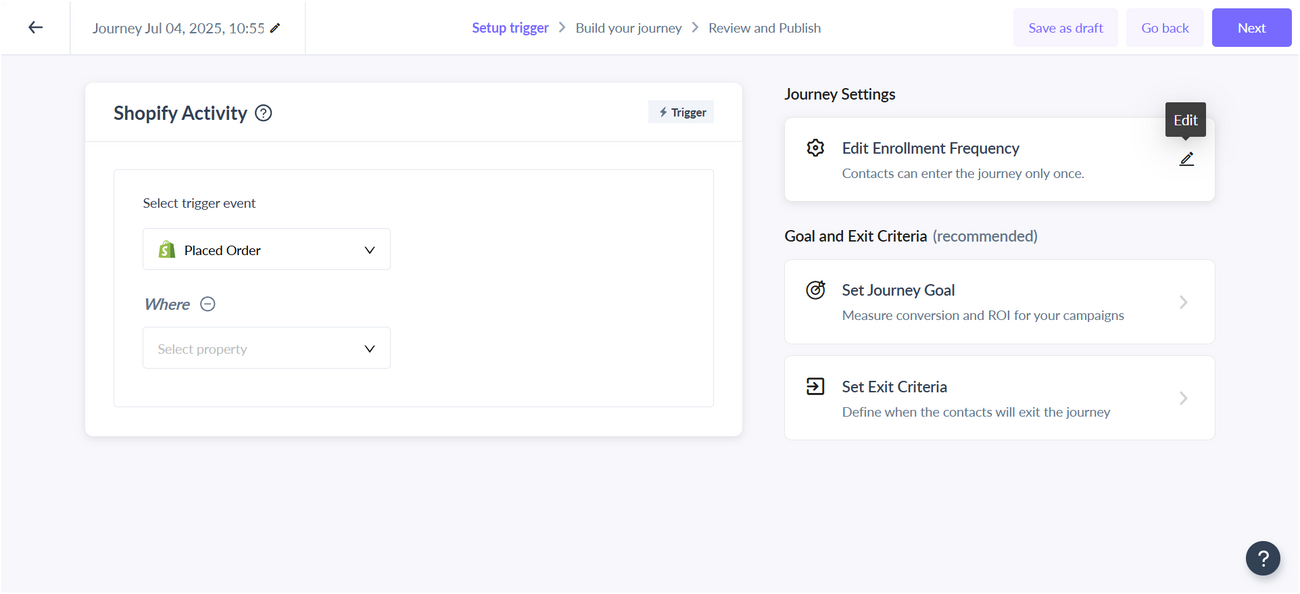 Create Journeys Using Shopify Activities