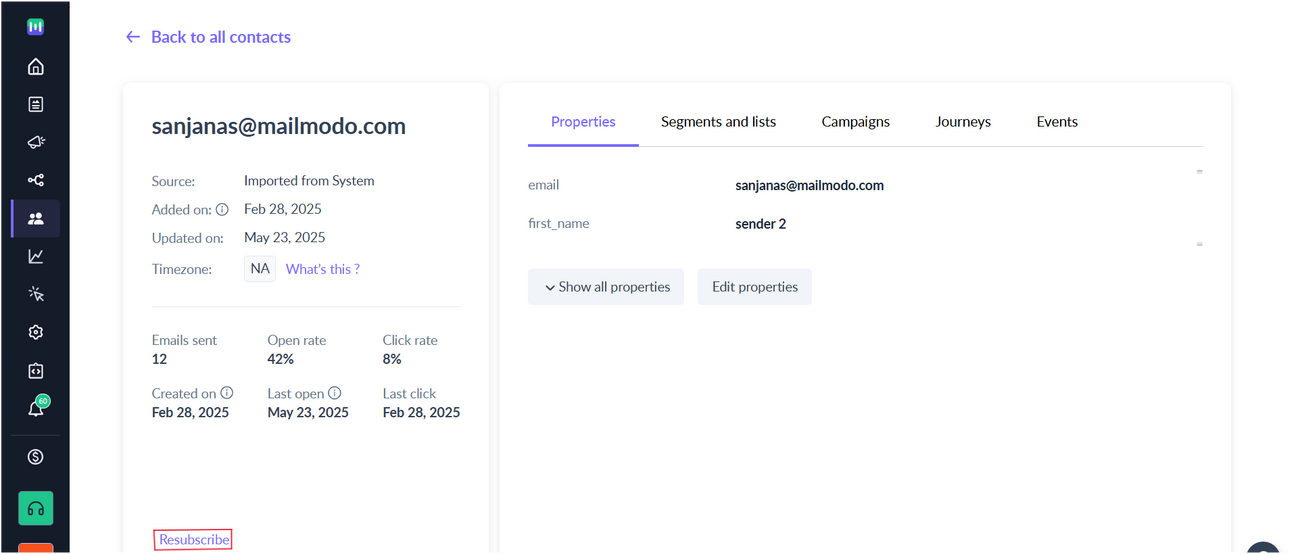 Unsubscribe (and resubscribe) contacts from email types