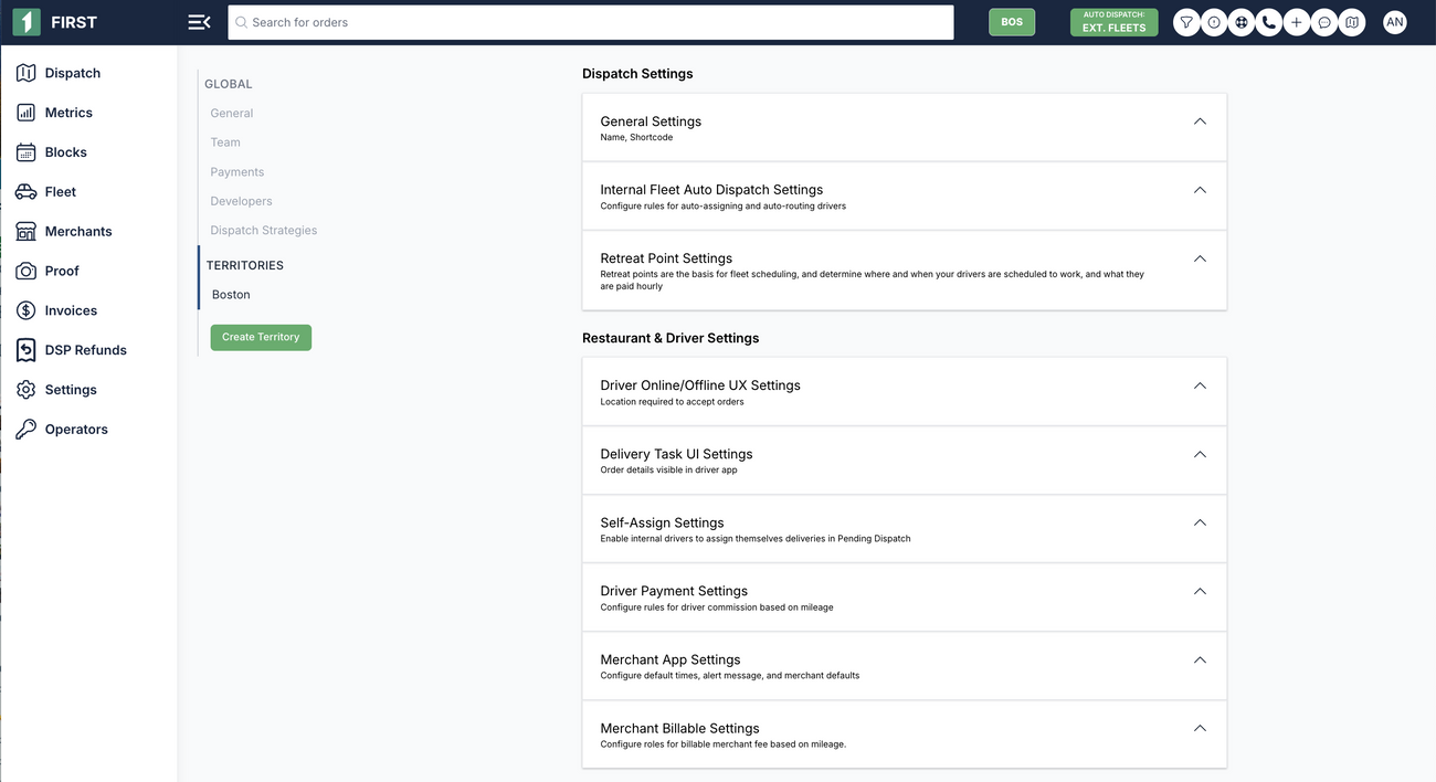 Driver Profile Overview + Setting Definitions