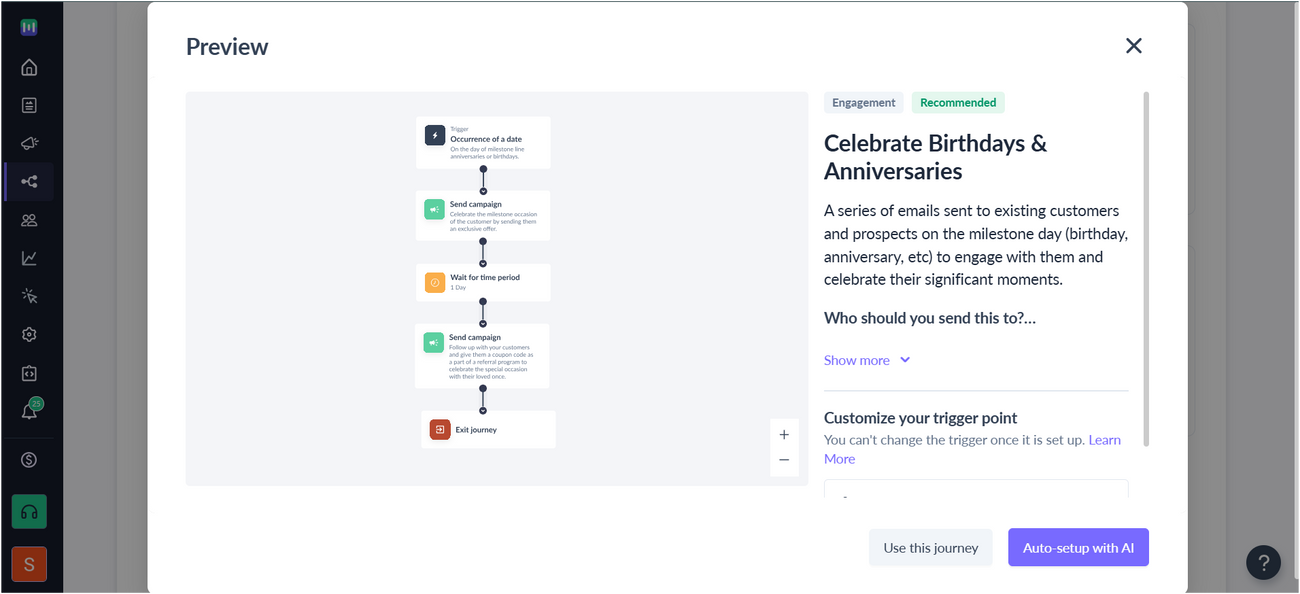 Create birthday or anniversary flow using journeys