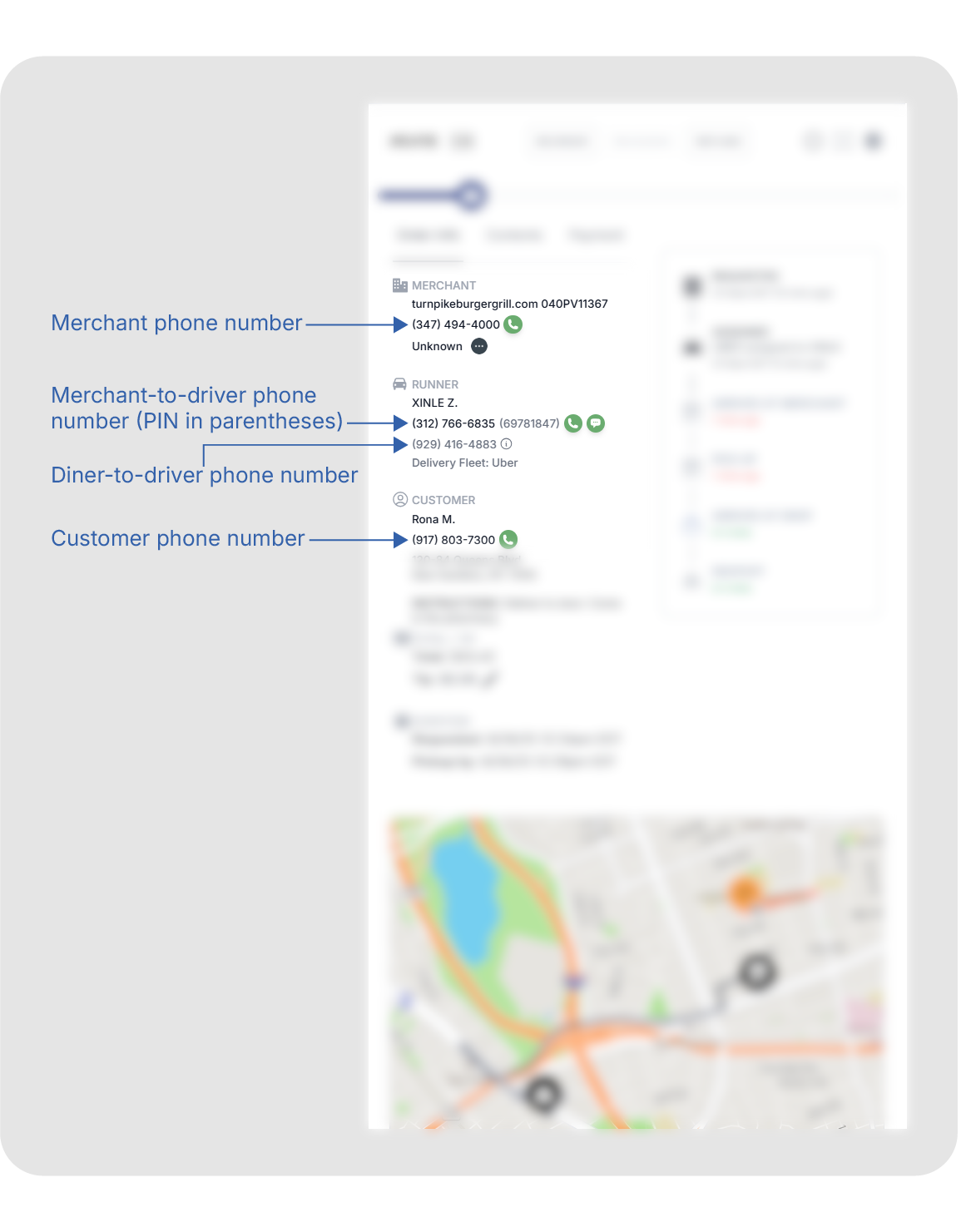 Using FIRST Dashboard for calling Merchant, Driver, and end-Diner