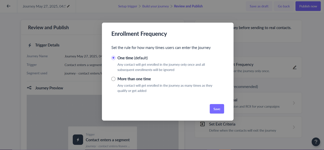 How to enroll contacts more than once into a Journey?