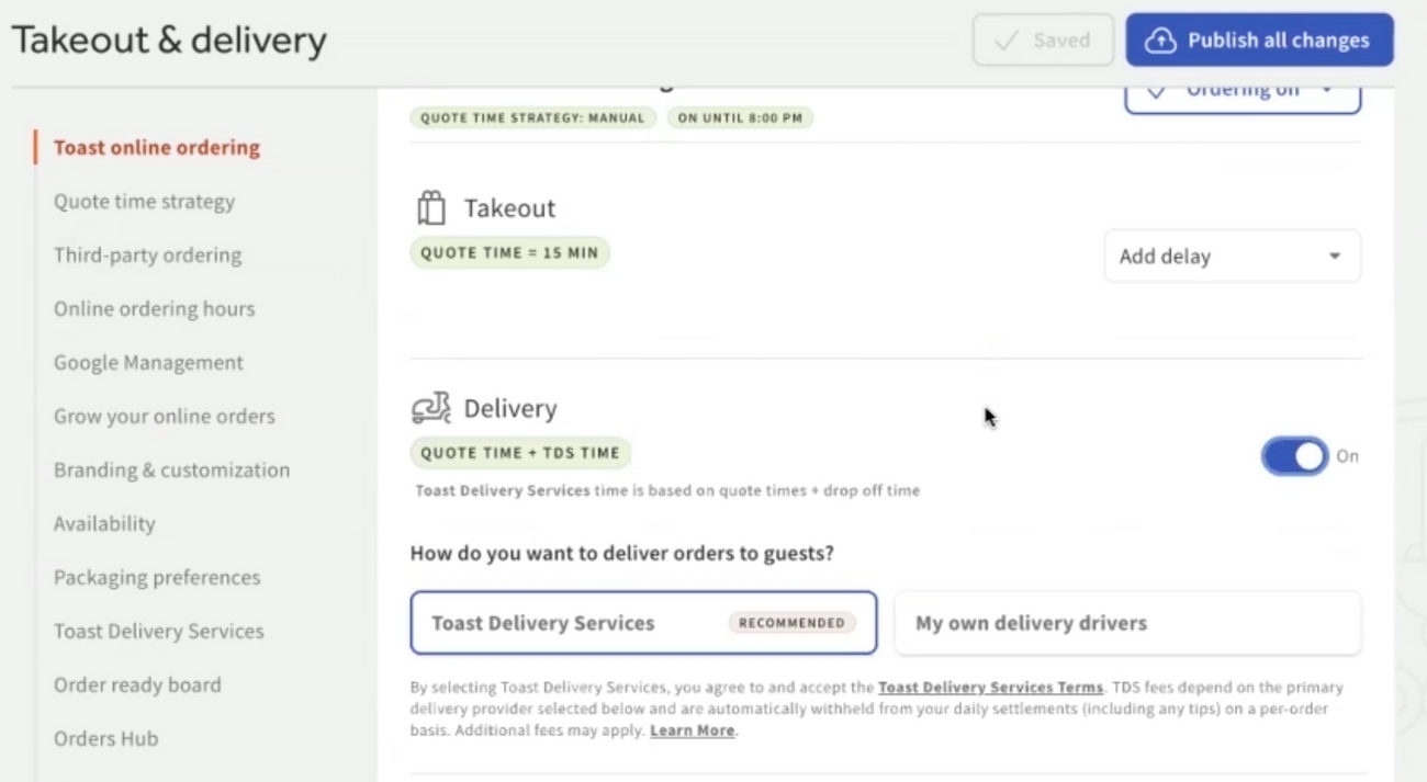 Switching from Toast Delivery Services to FIRST