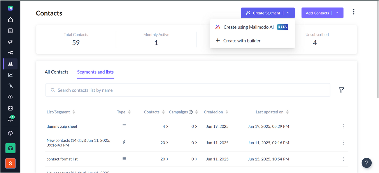 Creating an Engaged Segment of Email Subscribers in Mailmodo