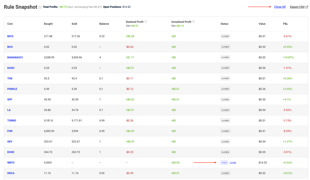 Manually Closing Trades