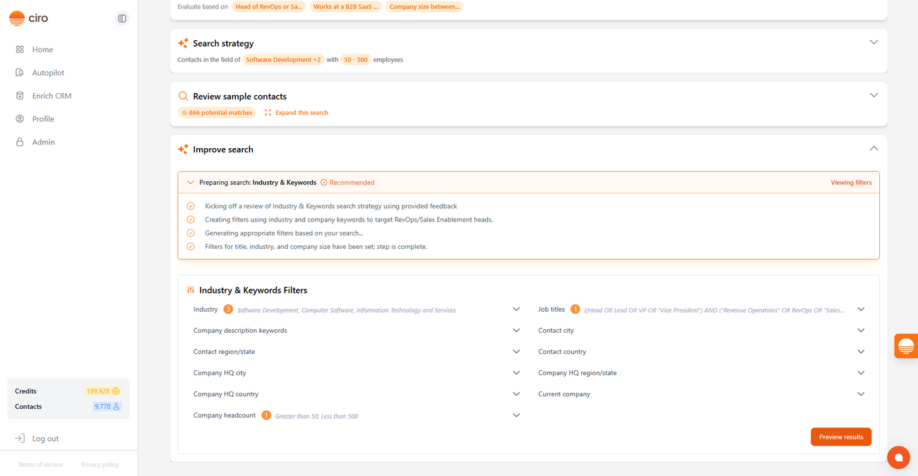 How to Get Ciro to Improve Your Search