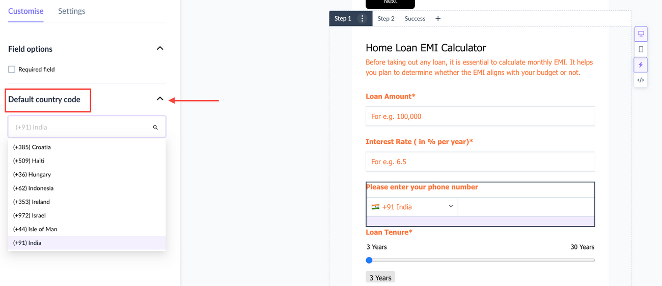 Phone Number Text Input as a Question Type